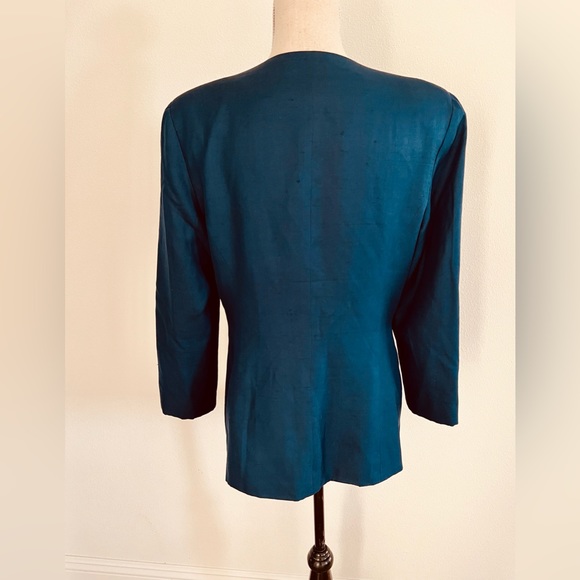 Spenser Jeremy 100% Silk‎ Blazer Blue Size 10 - Picture 2 of 7